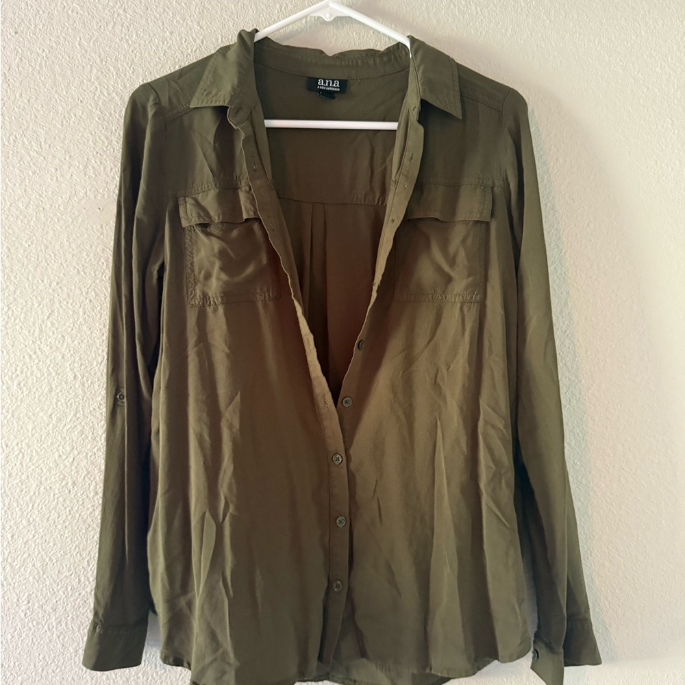 a.n.a Earthy Green Casual Shirt